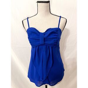 Charlotte Russe Top | Royal Blue Ruffle Babydoll Spaghetti Strap | Size M